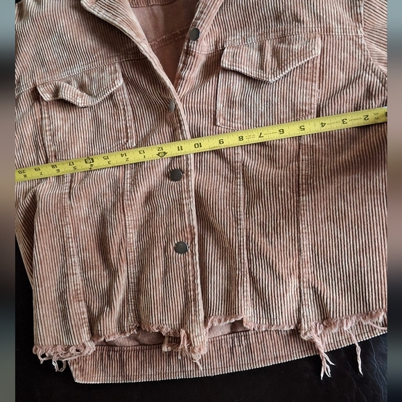 POL Shacket Tan Camel Brown Corduroy Boho Western Cowgirl Large - Picture 10 of 11